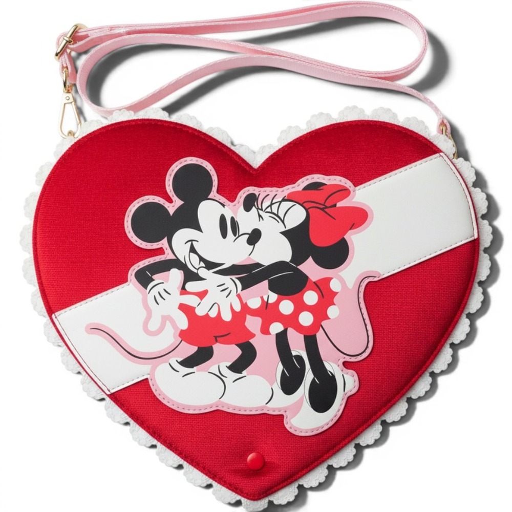 Disney Loungefly Mickey Minnie Valentine Chocolate Box Heart Scented Crossbody